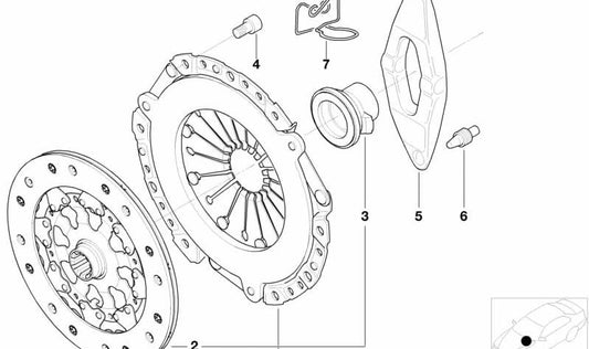 Disco de embrague para BMW Z4 E85 (OEM 21217523465). Original BMW.