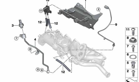 OEM -Sensorunterstützung 13628571779 für BMW G20, G21, G30, G31, G32, G11, G12, G14, G15, G16, G01, G02, G05, G06, G07. Original BMW.