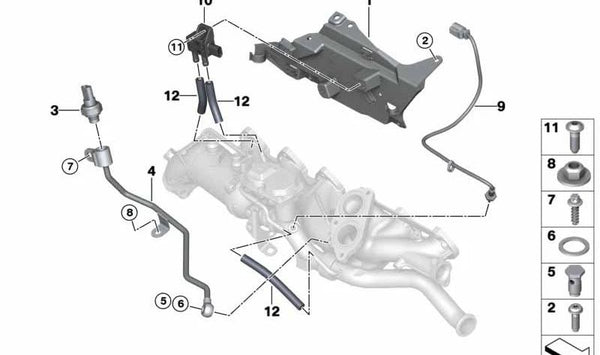 Soporte sensor OEM 13628571779 para BMW G20, G21, G30, G31, G32, G11, G12, G14, G15, G16, G01, G02, G05, G06, G07. Original BMW.