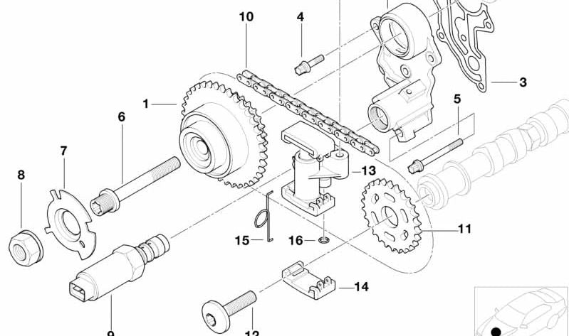 Junta de Metal para BMW Serie 5 E39, Serie 7 E38, X5 E53, Z8 E52 (OEM 11361705579). Original BMW