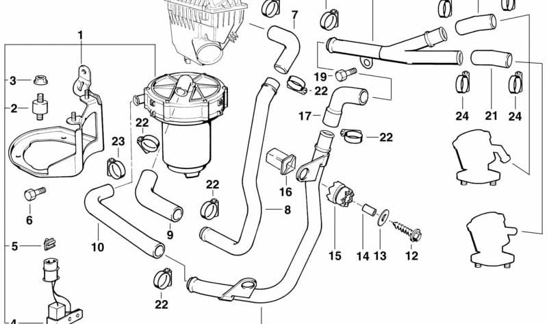 Flexible admission tube OEM 11721742134 for BMW E38. Original BMW.