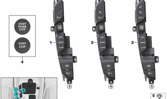 Central Console Control Modul 61315A1CA55 für BMW F40, F44, G20, G21, G29. Original BMW.