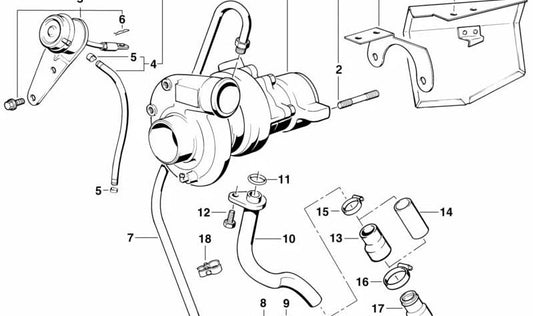 OM ESCAPE COLLECTOR ASPARAGE 11651284193 for BMW E30, E28, E34. Original BMW.