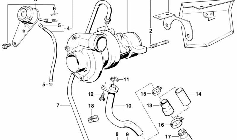 OEM return tube 11422241650 for BMW E30, E28, E34. Original BMW.