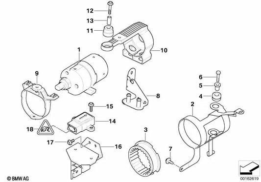 Rear support for the pre-feed pump for BMW 7 Series E38 (OEM 34511165179). Original BMW.