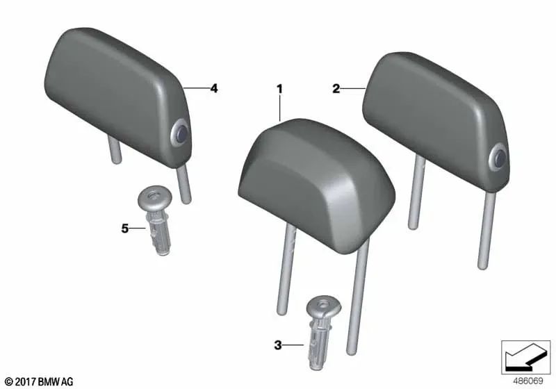 Reposacabezas de tela para BMW G01 (OEM 52207469961). Original BMW