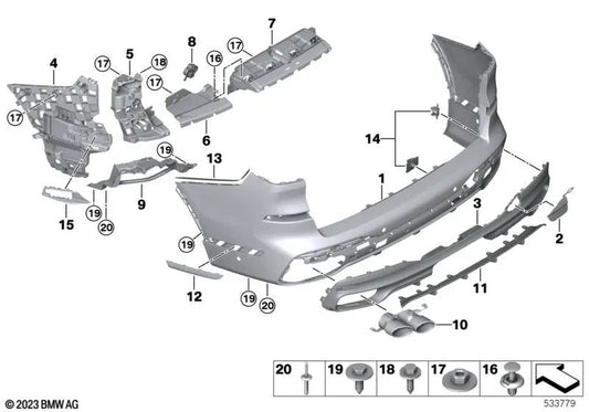 Rear right bumper bracket for BMW G07N (OEM 51128084142). Original BMW