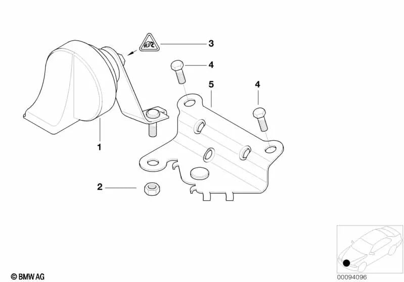 Fanfare Grave para BMW Serie 3 E46 (OEM 61337833012). Original BMW