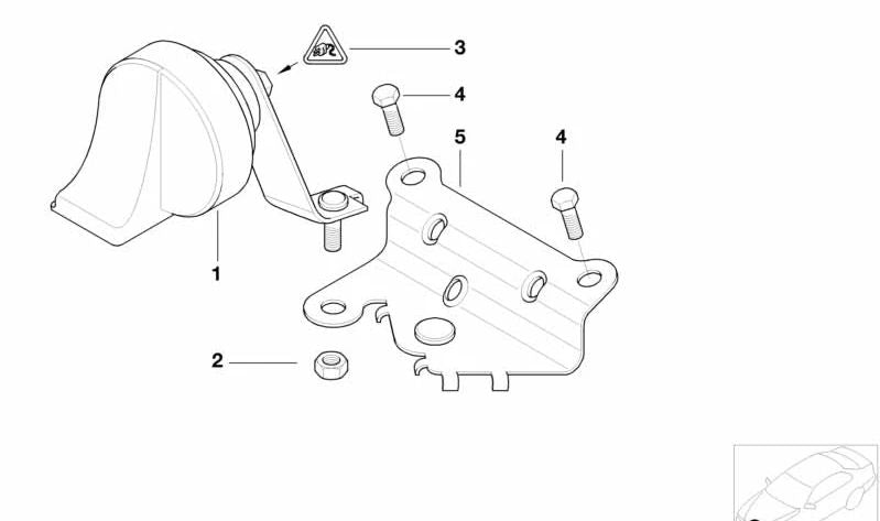 Supporto a corno OEM 61337833016 per BMW E46. BMW originale.