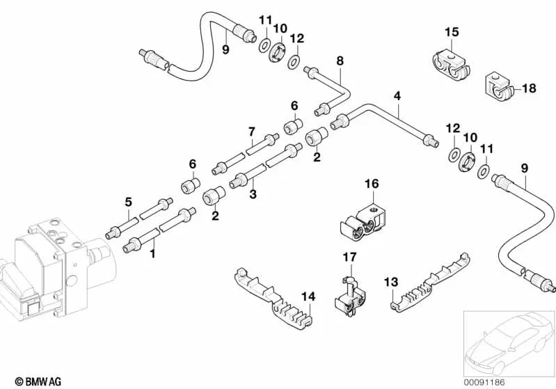 Pipe for BMW E65, E66 (OEM 34326772610). Genuine BMW