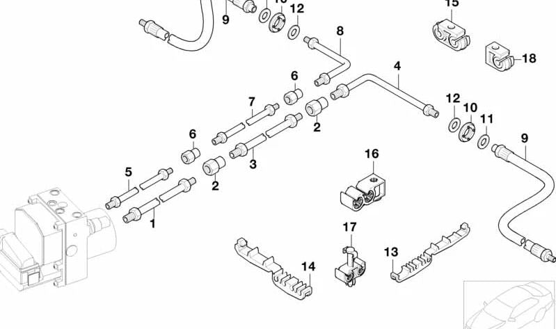 Rohr mit Druckschlauch für BMW E65, E66 (OEM 34326772597). Original BMW