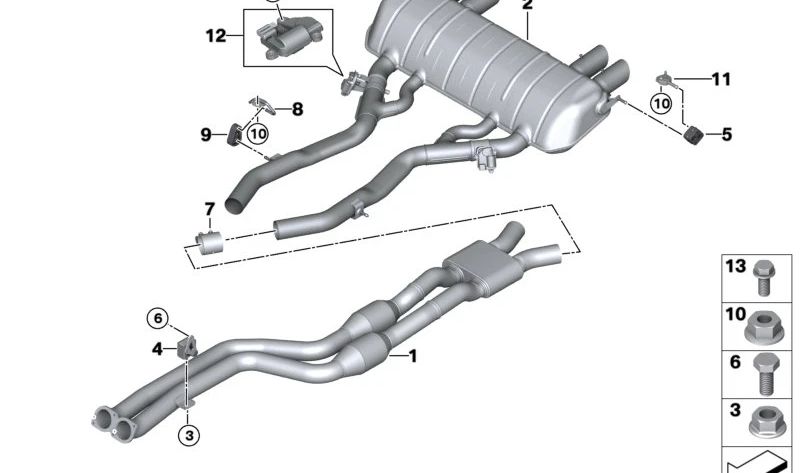 Actuador de la Válvula de Escape para BMW Serie 2 G87, Serie 3 G80, G81, Serie 4 G82, G83, X3 F97, X4 F98 (OEM 18308746829). Original BMW