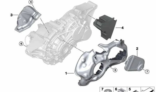 Couverture acoustique gauche OEM 17738650783 pour BMW F45, F60. BMW d'origine.