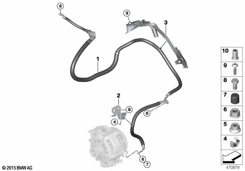 Cable guide for BMW 2 Series F87, F87N 3 Series F30 (OEM 12527621308). Original BMW