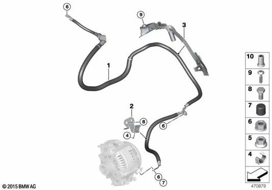 Guía de cables para BMW Serie 2 F87, F87N Serie 3 F30 (OEM 12527621308). Original BMW