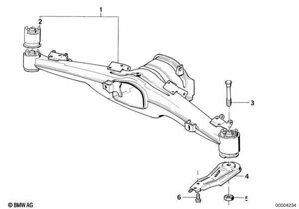 Soporte de Eje Trasero para BMW Serie 5 E34 (OEM 33311133551). Original BMW.