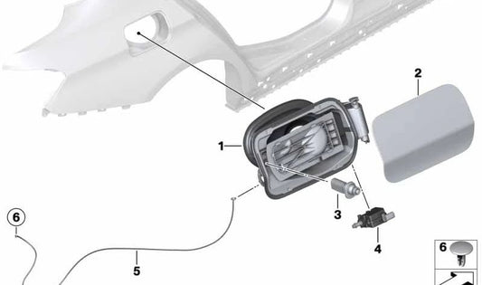 Tapa de llenado imprimada para BMW Serie 3 F34, F34N (OEM 51177278405). Original BMW.