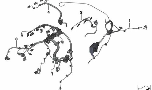 Engine Wiring Harness Engine Module for BMW F20, F21, F22, F30, F31, F34, F32, F33, F36 (OEM 12518507902). Original BMW.