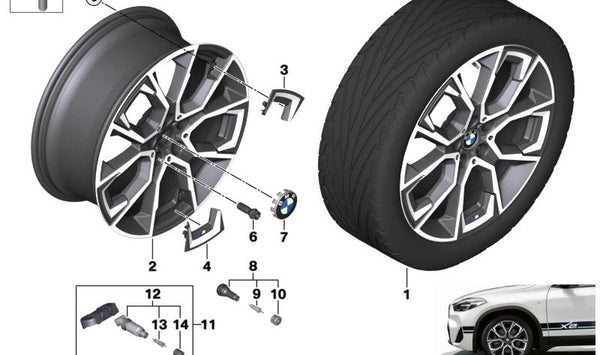 Einleger para BMW X1 F48, F48N, X2 F39 (OEM 36105A12589). Original BMW