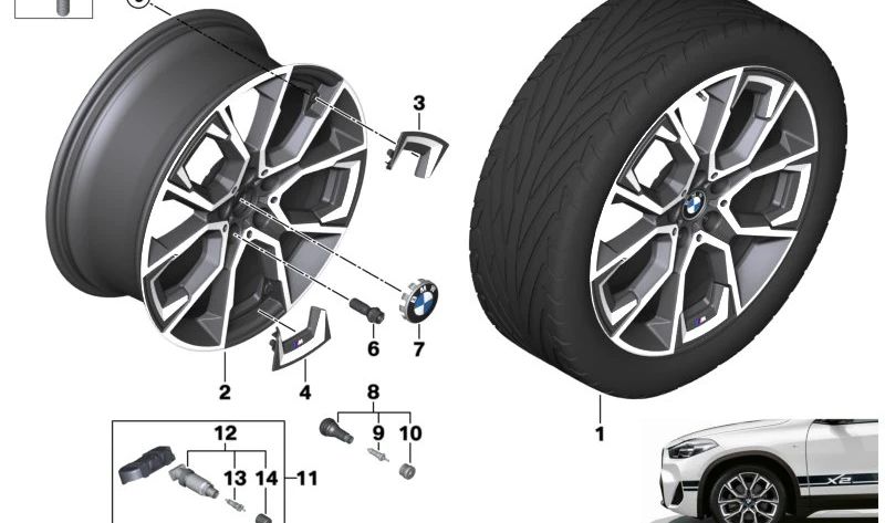 Einleger 1 OEM 36106899332 para BMW F48, F39. Original BMW.