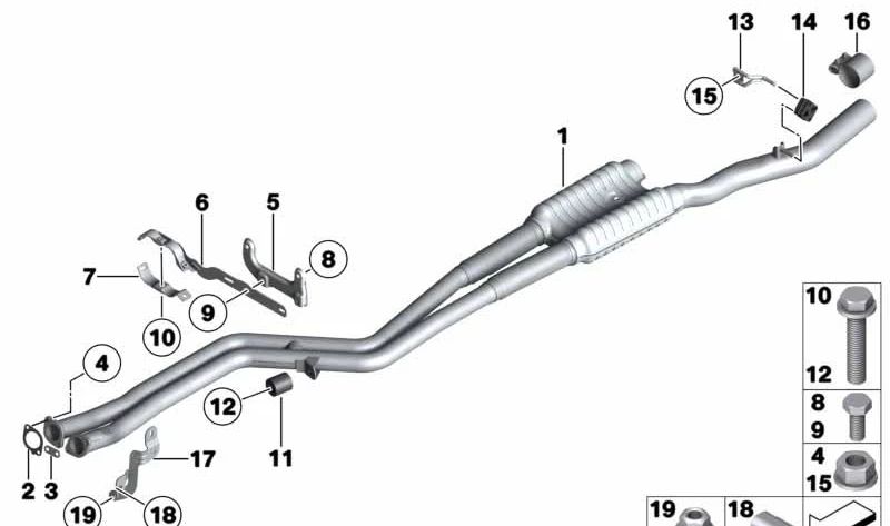 Soporte para Tubo Principal para BMW Serie 5 F10, F11 (OEM 18207590543). Original BMW.