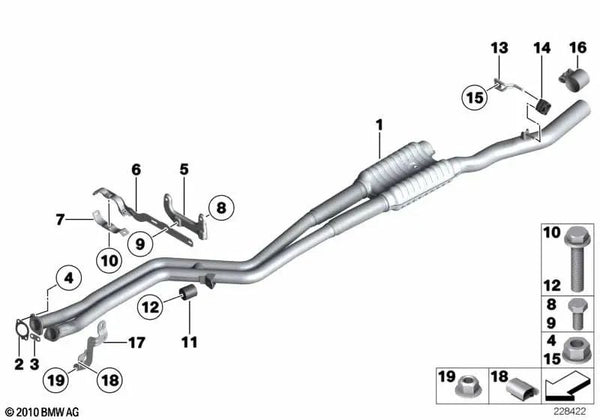 Abrazadera para BMW Serie 5 F10, F11, F18, F18N Serie 7 F01N, F02N (OEM 18207578176). Original BMW.