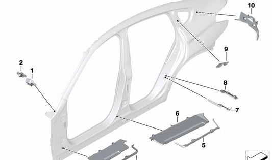 Pieza de forma A pilar superior interior para BMW F26 (OEM 41007332217). Original BMW