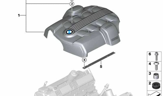 Soundproofing hood for BMW 5 Series E60, E61 6 Series E63, E64 (OEM 11617547378). Genuine BMW