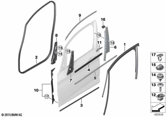 Left/Right Interior Molding front door speaker for BMW F46. Genuine BMW.