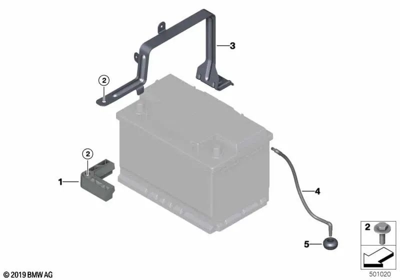 Batería Terminal para BMW Serie 5 F10, X3 F25, X4 F26, Z4 E89 (OEM 61217586426). Original BMW