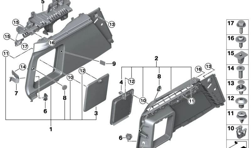 Left luggage compartment liner for BMW XM G09 (OEM 51475A21B97). Original BMW