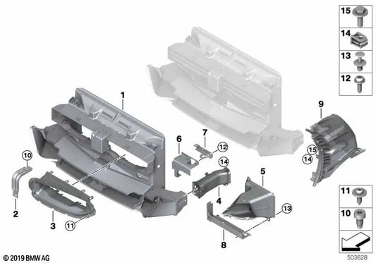 Upper left air duct for BMW Z4 G29 (OEM 51747956603). Original BMW.