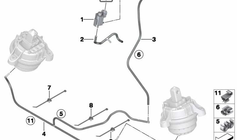 OEM admission tube 13717577758 for BMW E60, E61, E63, E64, E65, E66, E89. Original BMW.