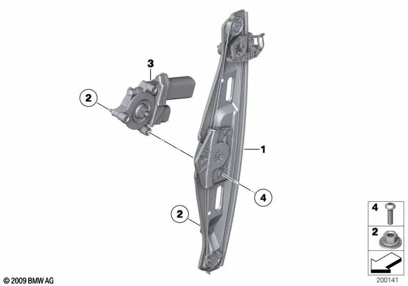 Rear Right Window Lifter Motor for BMW X1 E84 (OEM 67627268340). Original BMW