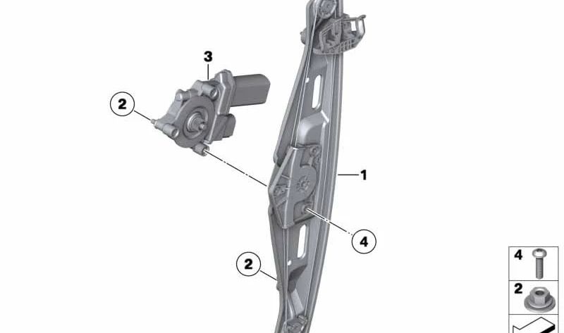 Motor del elevalunas trasero izquierdo para BMW E84 (OEM 67627268339). Original BMW