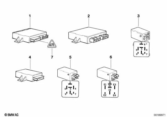 Controlador de limpiaparabrisas para BMW Serie 3 E36 (OEM 61351387458). Original BMW