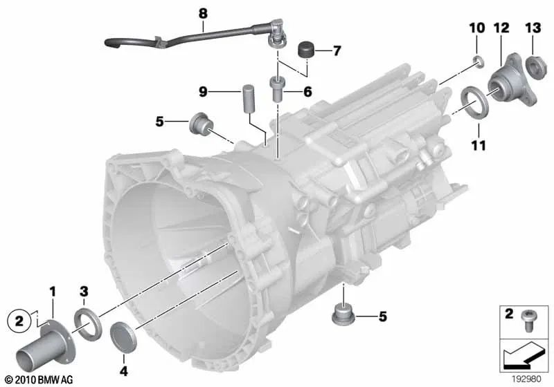 Brida de salida para BMW Serie 1 E81, E82, E87, E87N, E88 Serie 3 E90, E90N, E91, E91N, E92, E92N, E93, E93N Serie 5 E60N, E61N X1 E84 Z4 E85 (OEM 23217564722). Original BMW.