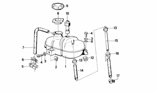 Tapa del radiador para BMW E23 (OEM 17111709236). Original BMW