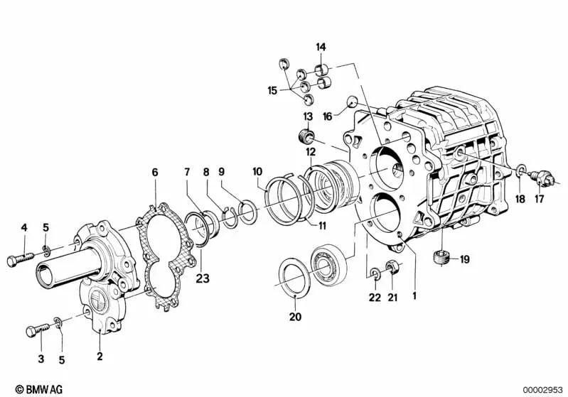 Junta sin amianto para BMW Serie 3 E30, Serie 5 E12, E28, Serie 6 E24, Serie 7 E23 (OEM 23121222357). Original BMW