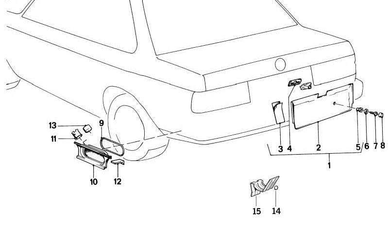 Tuerca de inserción OEM 51181916071 para BMW Serie 3 (E30), Serie 5 (E28, E34). Original BMW.