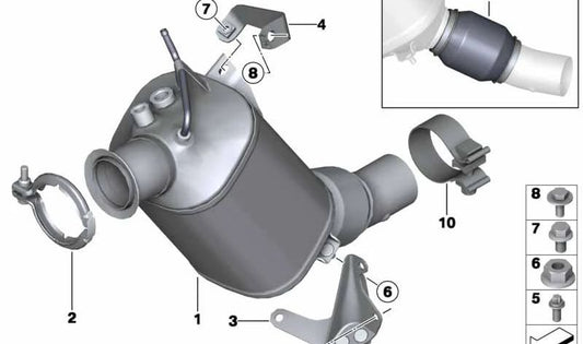 Strebe para BMW Serie 1 F20N, F21N (OEM 18208570089). Original BMW