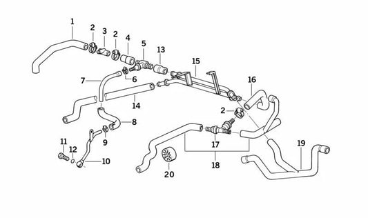 Manguera para BMW Serie 5 E34 (OEM 64211389441). Original BMW.