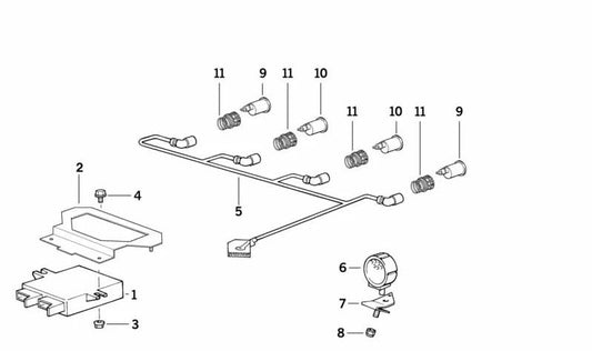 Sensor de ultrasonidos central para BMW E36, E32 (OEM 66201382253). Original BMW