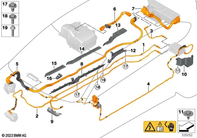 HV-Leitung EDH para BMW Serie 2 F45, F45N (OEM 61126821406). Original BMW