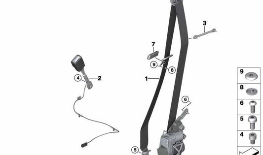 Correa superior delantera derecha para BMW Serie 7 G11, G12 (OEM 72117402370). Original BMW