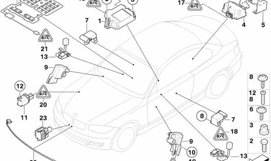 Airbag-Steuergerät für BMW E88, E84, E70, E71, E72 (OEM 65779240083). Original BMW