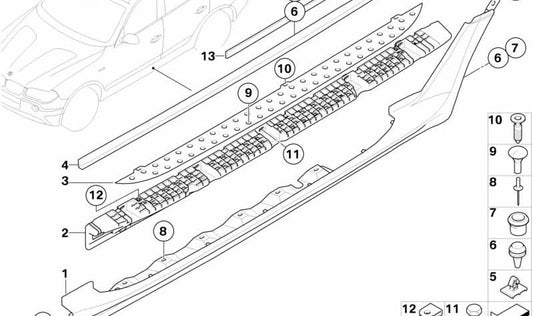 Placa de aluminio estrivera BMW X3 E83. Original BMW. . Original BMW