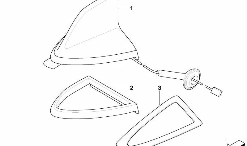 Scheda multipla di antenna OEM 84500146775 per BMW E46. BMW originale.