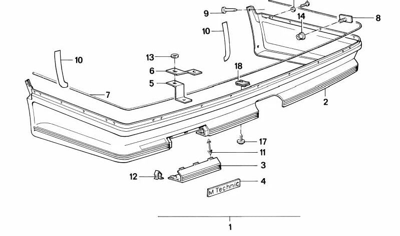 Soporte de escape OEM 51111937617 para BMW E34, E24. Original BMW.