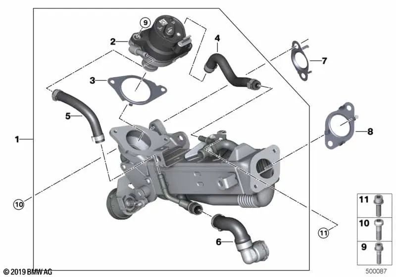 Advance réfrigérant tuyau pour BMW X5 G05 (OEM 11718580450). BMW d'origine